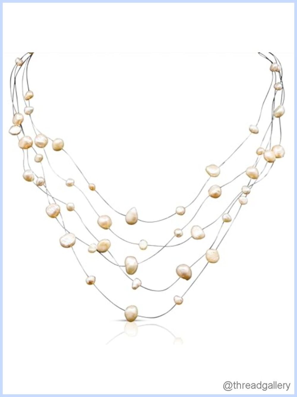 Genuine Freshwater Cultured Pearl Endless Necklace 17.5" Keshi Strand